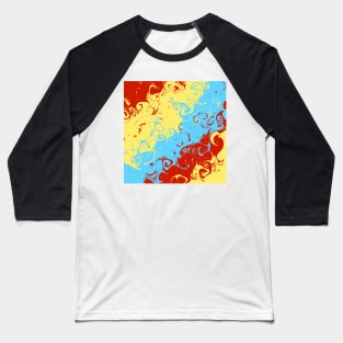 Colorful Twirling effect Baseball T-Shirt